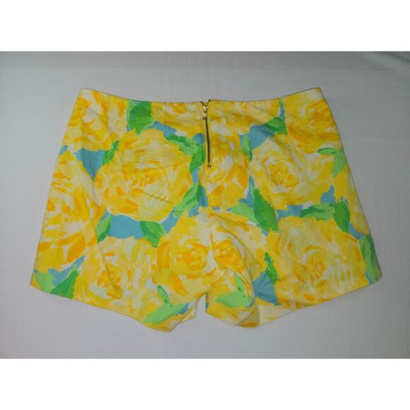 Lilly Pulitzer Womens Deenie Shorts Size 0 Sunglow Yellow First Impression Roses - Picture 4 of 8